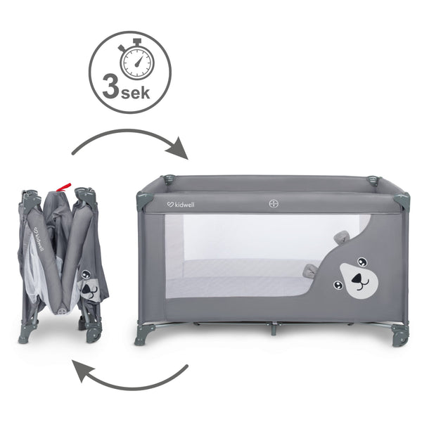 Kidwell Blissy Basic Travel Cot / Playpen, Grey