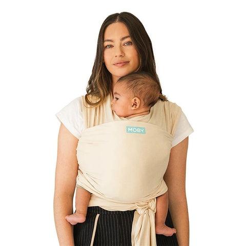 Moby Wrap Classic Stretchy Baby Carrier (Color: Sand Dollar)