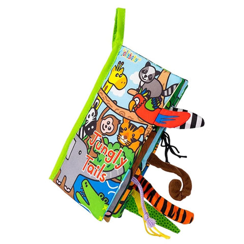 Jollybaby Animal Tails Touch & Feel Crinkle Cloth Book – Jungly Tails