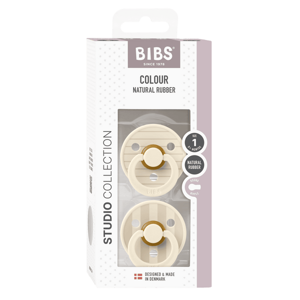 Bibs Pacifier Studio Colour 2 Pack Pin Latex Ivory Vanilla Mix