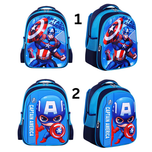 3D Cartoon Superhero Schoolbag 38cmx30cmx16cm - Captain America 1