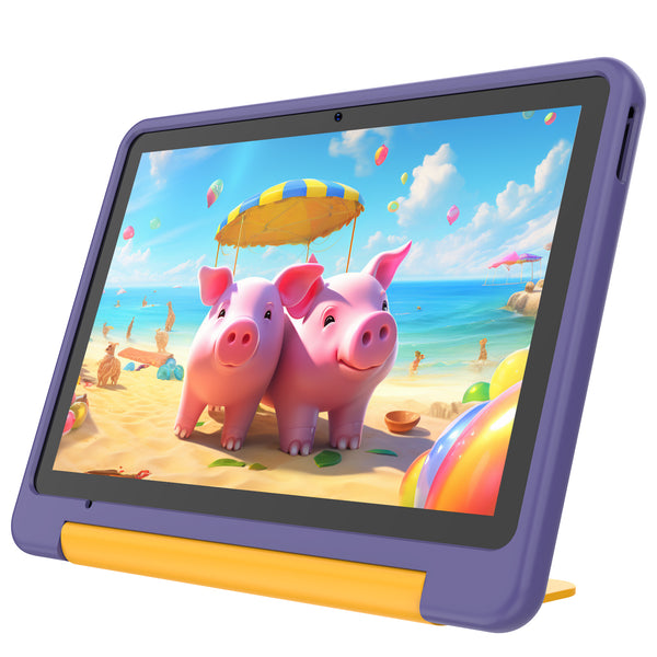 Children's Educational Tablet Android 15, 10 inch screen 64GB Purple/ Blue