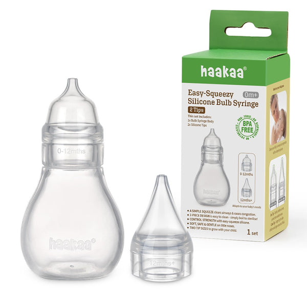 Haakaa Easy-Squeezy Silicone Nasal Bulb Syringe (2 Tips)