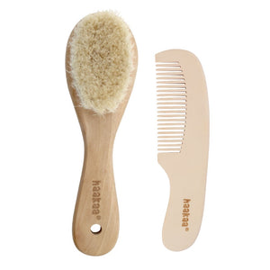 Haakaa Goat Wool Baby Hair Brush and Comb Set