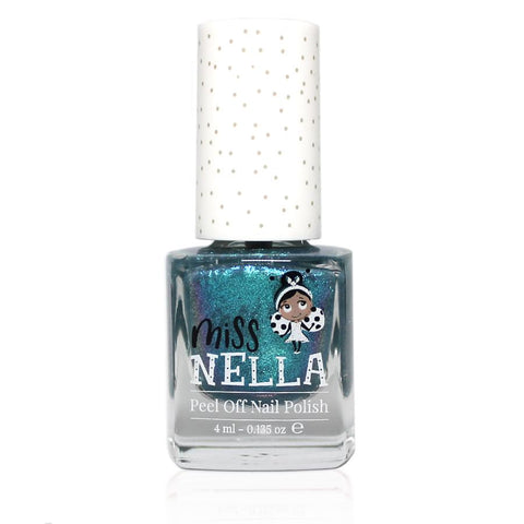 Miss Nella Peel Off Nail Polish, Blue The Candles Glitter