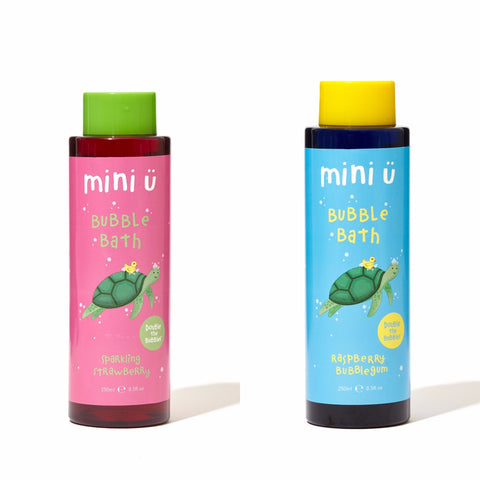 Mini-U Bubbly Bath BUNDLE: Sparkling Strawberry Bubble Bath (250ml) & Raspberry Bubble Bath (250ml)