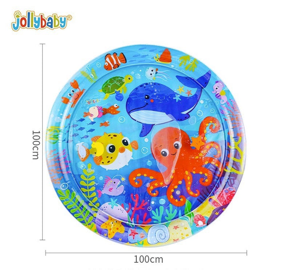 Jollybaby Inflatable Water Sensory Play Mat – Large Round, Underwater World