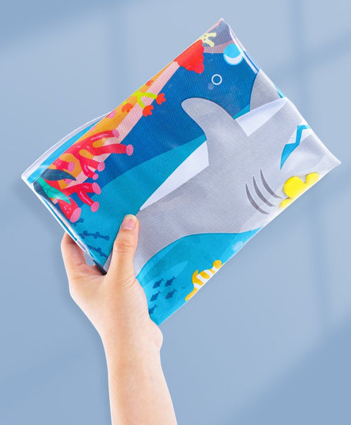 Jollybaby Inflatable Water Sensory Play Mat, Blue/Shark