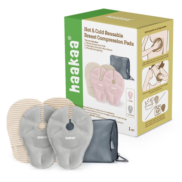 Haakaa Hot & Cold Reusable Breast Compression Pads + FREE Portable Storage Bag