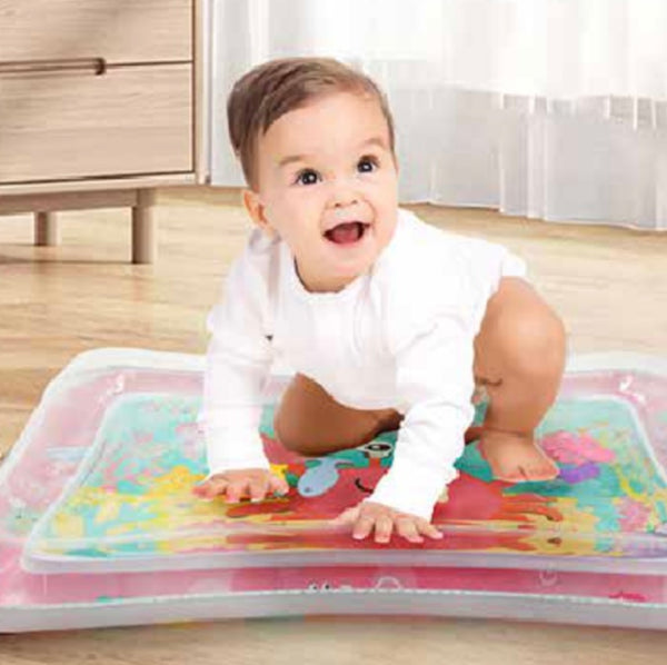 Jollybaby Inflatable Water Sensory Play Mat, Pink/Crab