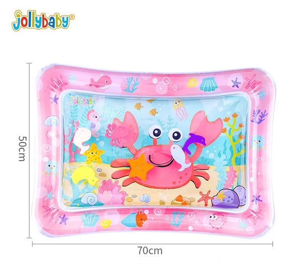 Jollybaby Inflatable Water Sensory Play Mat, Pink/Crab