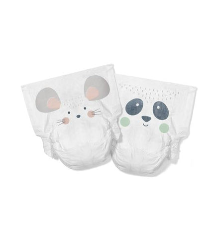 Kit & Kin eco nappies, Size 2 Mouse & Panda – 4-8kg Mini Pack (10 pack)