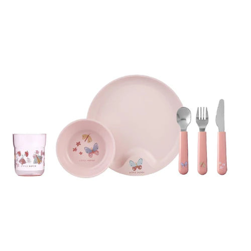 Children's dinnerware 6-piece set - Flowers & Butterflies