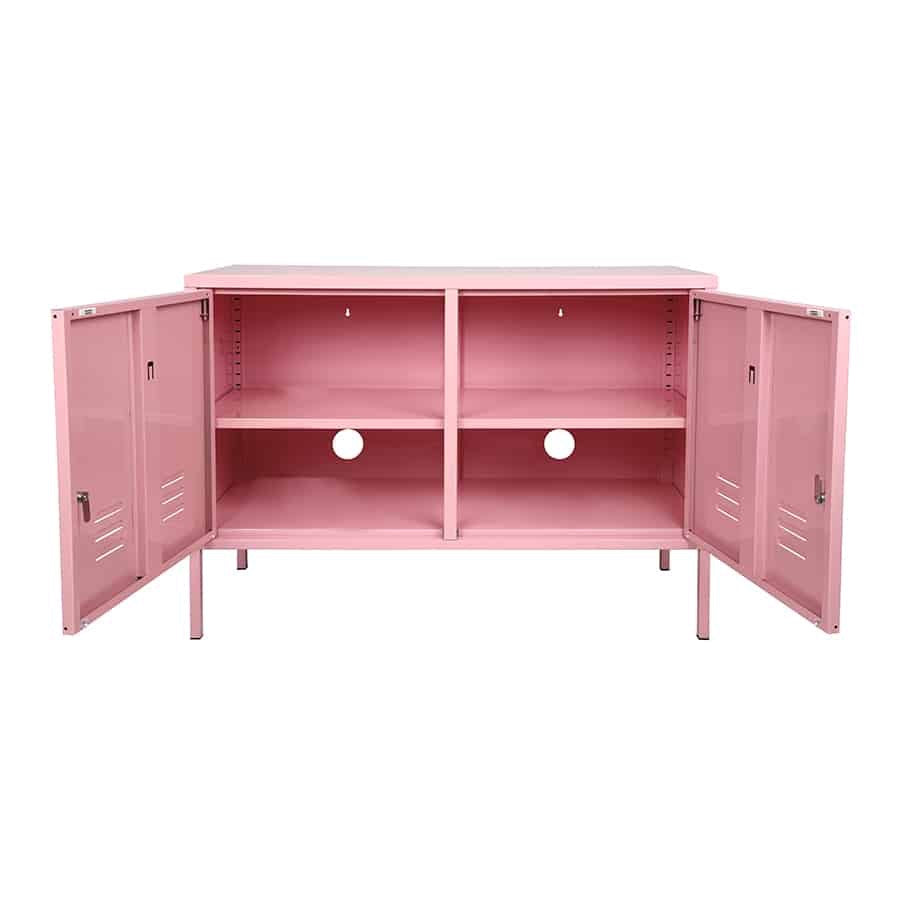 Larisa & Pumpkin Retro Locker Double Door Cabinet, Pink