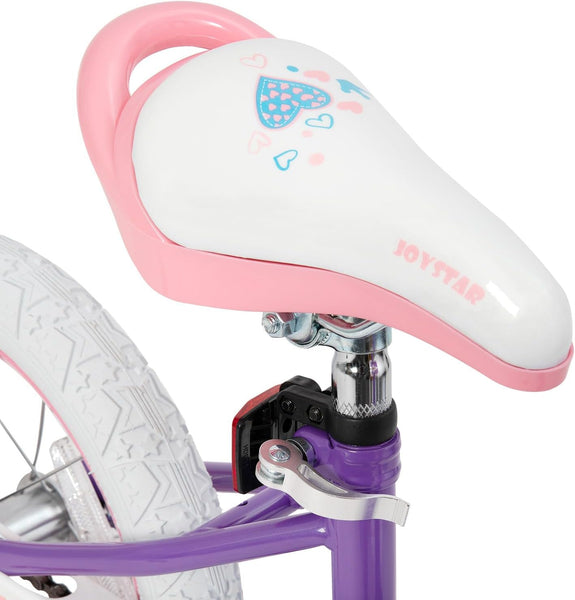 JOYSTAR Purple Angel Girls Bike for Toddlers and Kids Ages 2-9 Years Old, 14 16 Inch Kids Bike with Training Wheels & Basket