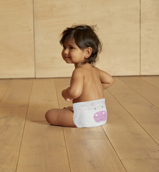 Kit & Kin eco nappy pants, size 4 Hippo & Leopard 9-15kg Mini Pack (10 pack)