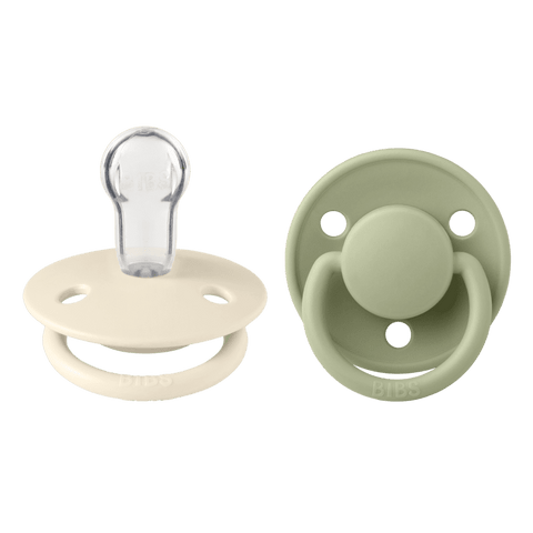 Bibs De Lux 2 Pack Silicone Onesize Ivory/Sage