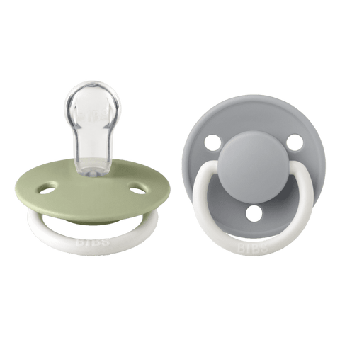 Bibs De Lux 2 Pack Silicone Onesize Sage GLOW/Cloud Glow