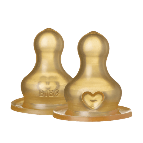 Bibs Bottle Nipple 2 Pack Latex Slow/Medium/Fast Flow