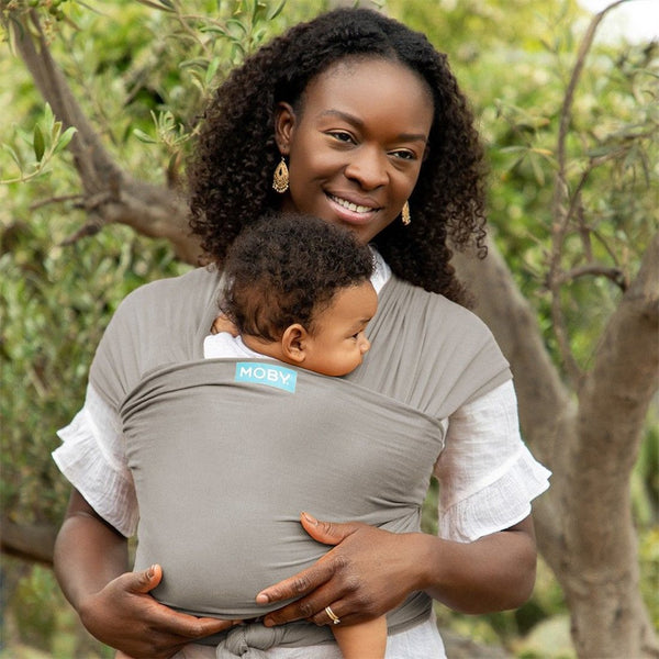 Moby Wrap Classic Stretchy Baby Carrier (Color: Stone Grey)