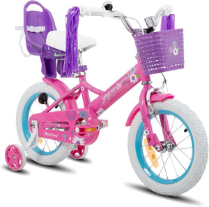 JOYSTAR Little Daisy 12/14/16 Inch Children's Bicycle for 2-7 Years Girls Toddler Bicycle with Stabilisers Princess Children's Bicycle with Basket Bicycle Streamers Toddler Bicycle