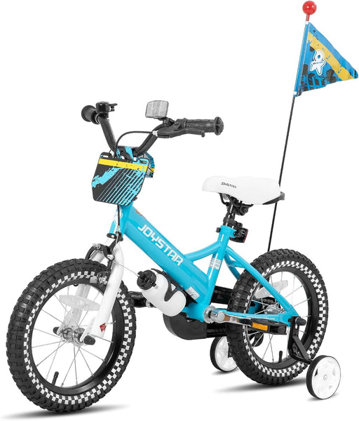 JOYSTAR Children's Bicycle for Boys Aged 2-7 Years, 12 14 16 Inch Girls Bicycles with Doll Bicycle Seat & Streamers, Boys Bicycles with Flag & Number Plate