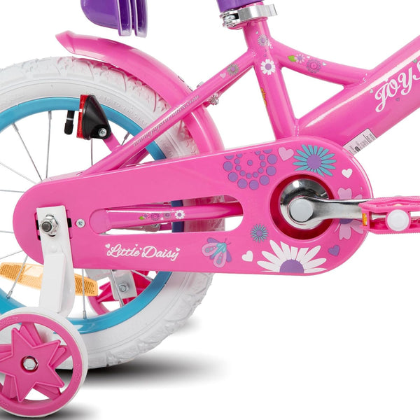 JOYSTAR Little Daisy 12/14/16 Inch Children's Bicycle for 2-7 Years Girls Toddler Bicycle with Stabilisers Princess Children's Bicycle with Basket Bicycle Streamers Toddler Bicycle