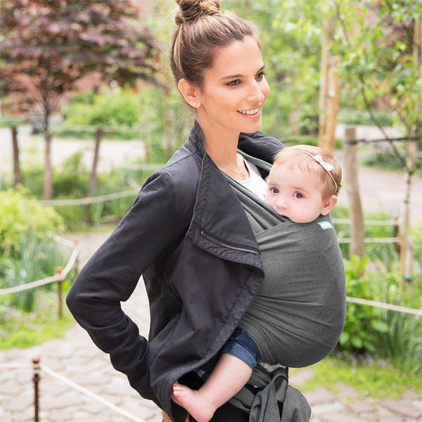 Moby Wrap Evolution Baby Carrier - Very soft and easy to wear - Charcoal