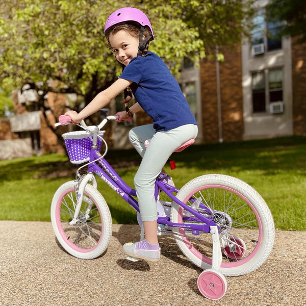 JOYSTAR Purple Angel Girls Bike for Toddlers and Kids Ages 2-9 Years Old, 14 16 Inch Kids Bike with Training Wheels & Basket