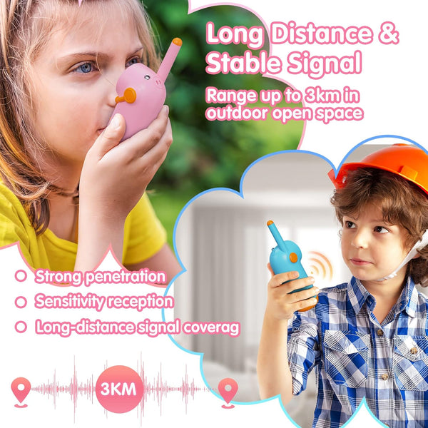 Rechargeable Walkie Talkie for Kids with LCD Screen, Vox Function and Flashlight-by PIRA