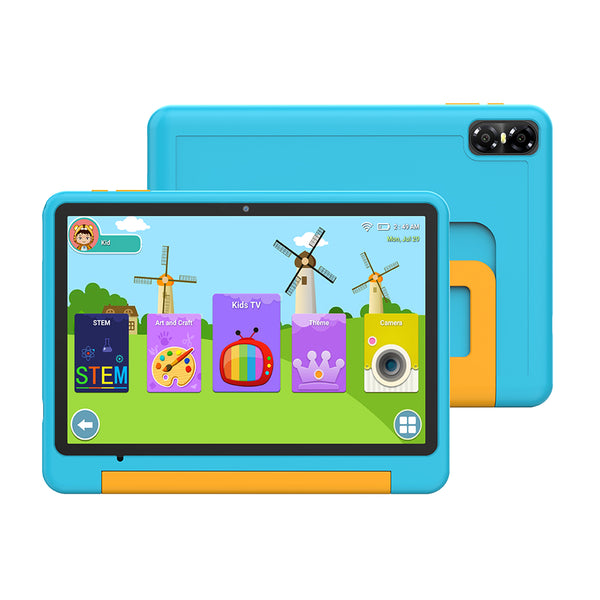 Children's Educational Tablet Android 15, 10 inch screen 64GB Purple/ Blue