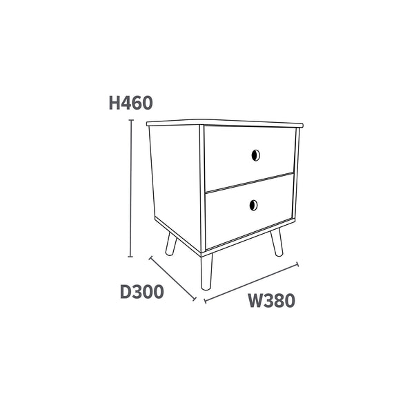 Liberty House Kids Bedroom Playroom Storage Cabinets – 2 Drawer