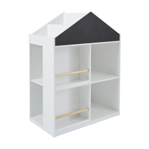 Liberty House Kids White Blackboard Bookcase and Storage Cabinet-Free set of Chalks