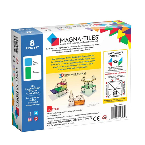 Magna-Tiles Rectangles 8-Piece Expansion Set