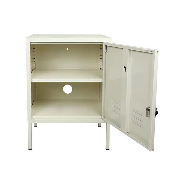 Larisa & Pumpkin Retro Locker Single Door Cabinet, Ivory