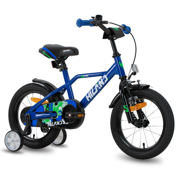 HILAND Boys' Bike  for Toddlers and Kids Ages 2-9 Years Old, 14 16 Inch Kids Bike with Training Wheels