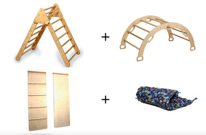 4 pieces set Climbing Triangle, Arch, Blue Pillow, Ladder Ramp