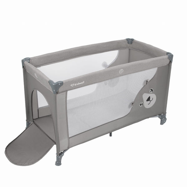 Kidwell Blissy 3-in-1 Double Layer Travel Cot with Changer & Accessories, Grey