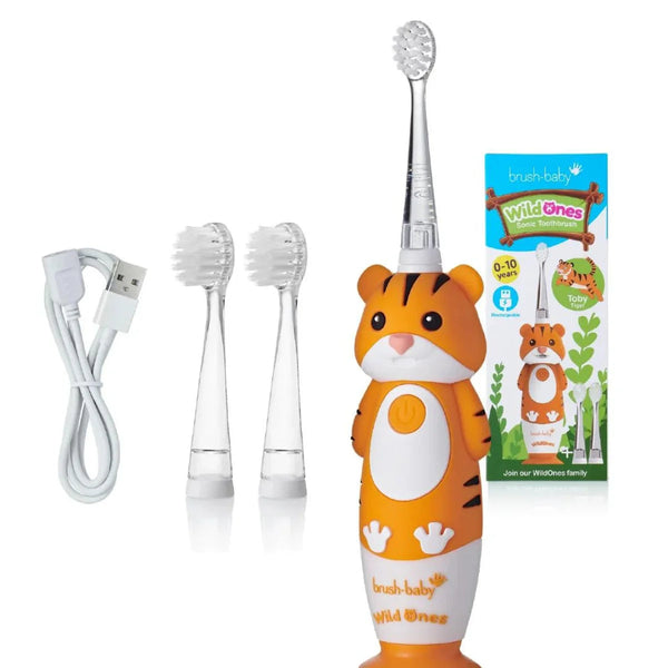 Brush-Baby WildOnes™ Tiger Kids Electric Rechargeable Toothbrush