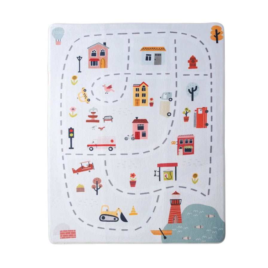 Hakuna Matte Cloud Soft Velvet Play Mat with Memory Foam, City