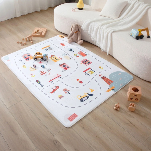 Hakuna Matte Cloud Soft Velvet Play Mat with Memory Foam, City