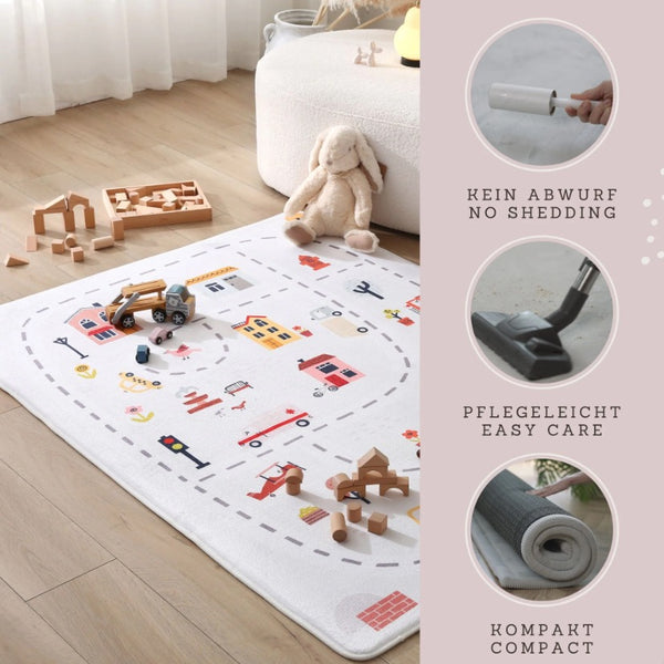 Hakuna Matte Cloud Soft Velvet Play Mat with Memory Foam, City