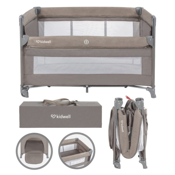 Kidwell Blissy Lift 2-Level Travel Cot / Playpen, Beige