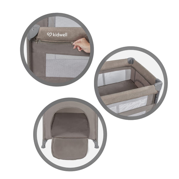 Kidwell Blissy Lift 2-Level Travel Cot / Playpen, Beige