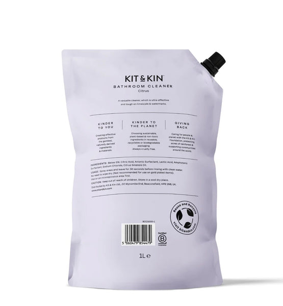 Kit & Kin Bathroom Cleaner, Citrus Refill Pouch (1000ml)