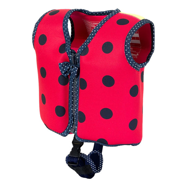 Konfidence Jacket – Original Konfidence Swim Jacket with Removable Support Strap, Ladybird Polka