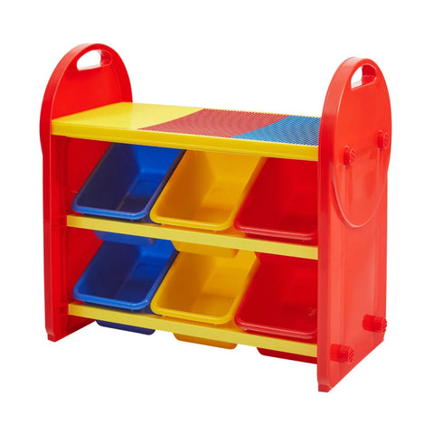 Liberty House 6-Bin Storage Organiser Unit with Construction Tabletop