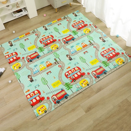 PIRA Foldable & Reversible Extra Large Play Mat, Holiday / Height Chart