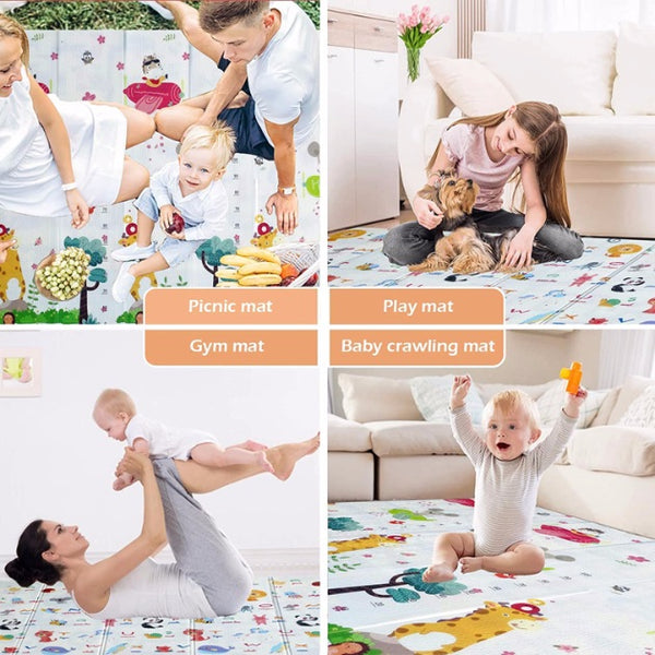 PIRA Foldable & Reversible Extra Large Play Mat, Holiday / Height Chart