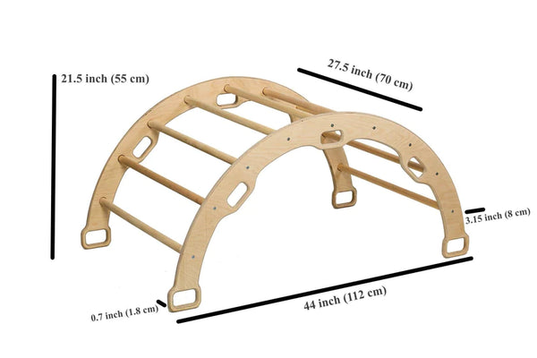 Montessori Arch Rocker with rockwall Ramp and Pillow